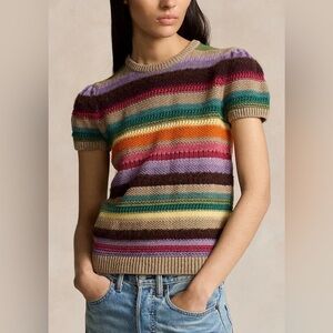 Polo Ralph Lauren Striped Short-Sleeve Sweater Multicolor